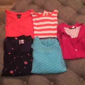 5 girl large summer shirts